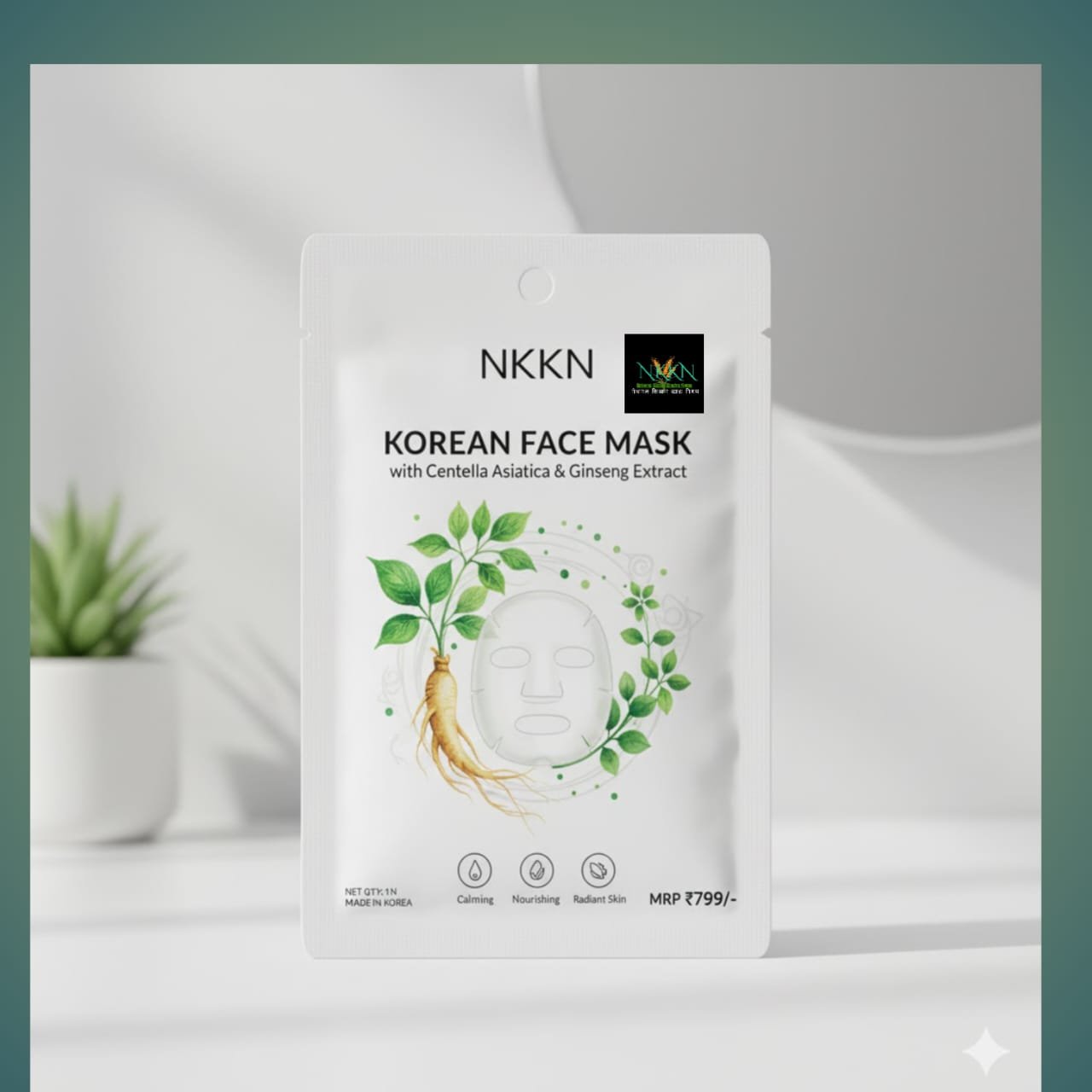 NKKN Korean Face Mask with Centella Asiatica & Ginseng Extract
